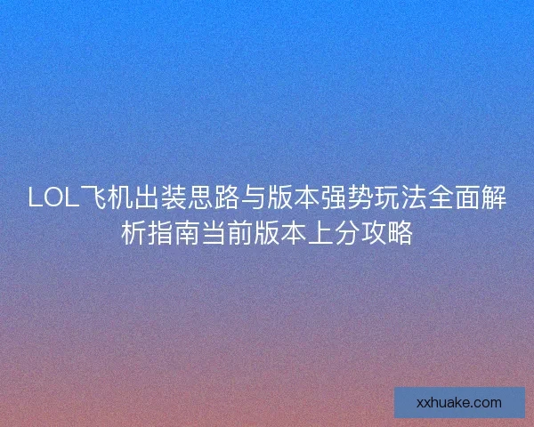 LOL飞机出装思路与版本强势玩法全面解析指南当前版本上分攻略